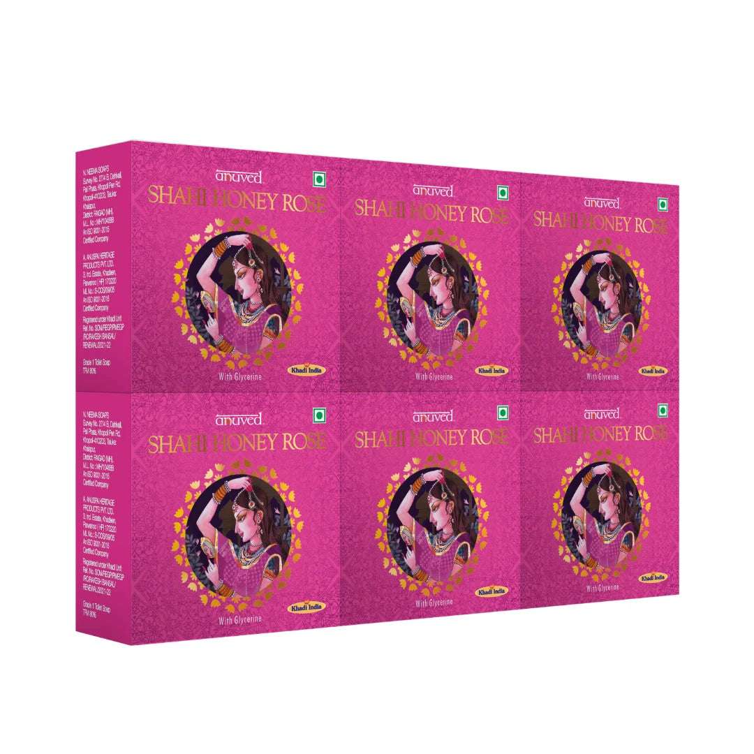 Anuved Shahi Honey Rose Bathing Bar - 125g