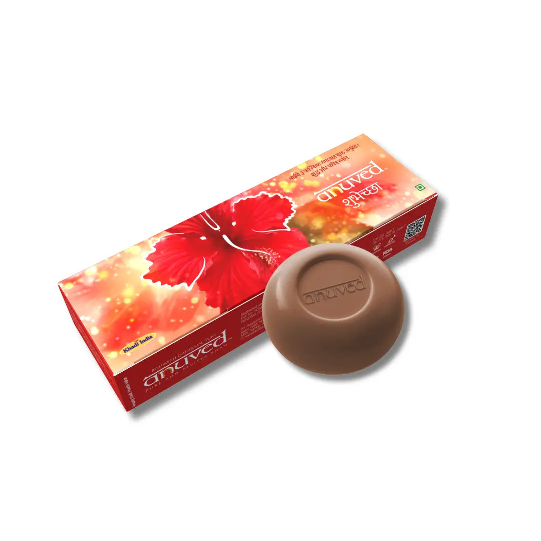 Anuved Shubhechha Gift Set contains Utane, Chandanam & Pahadi Gulab Herbal Soaps- 125g each (Set of 3)