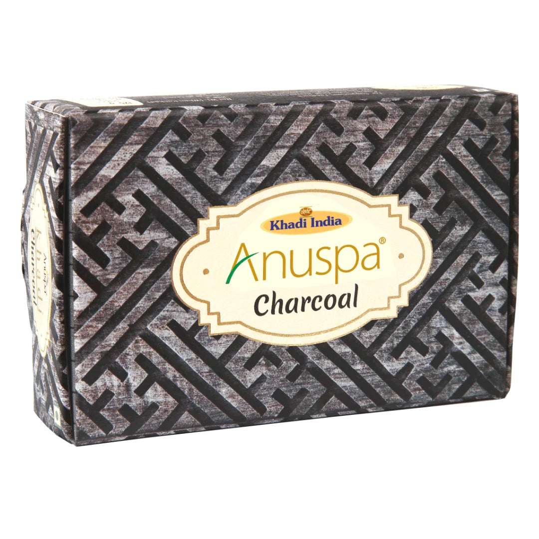 Anuspa Khadi Handcrafted Herbal Charcoal Soap for smoother & brighter look 125gms