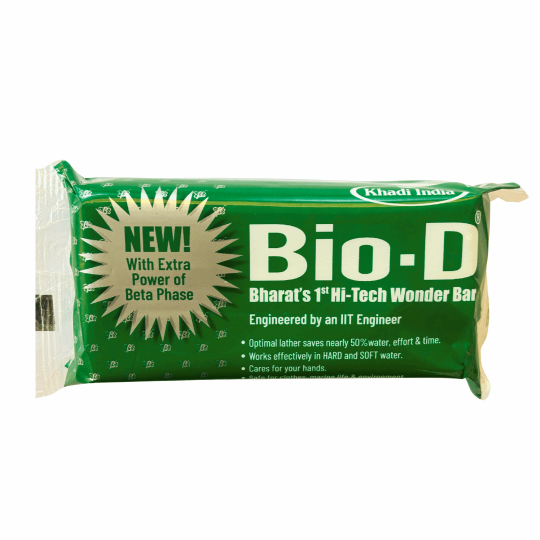 Bio-D green Laundry Bar is tough on dirt and soft on fabric as well as hands. Brightens your clothes as new, consumes less water & saves Marine Life - 200g each