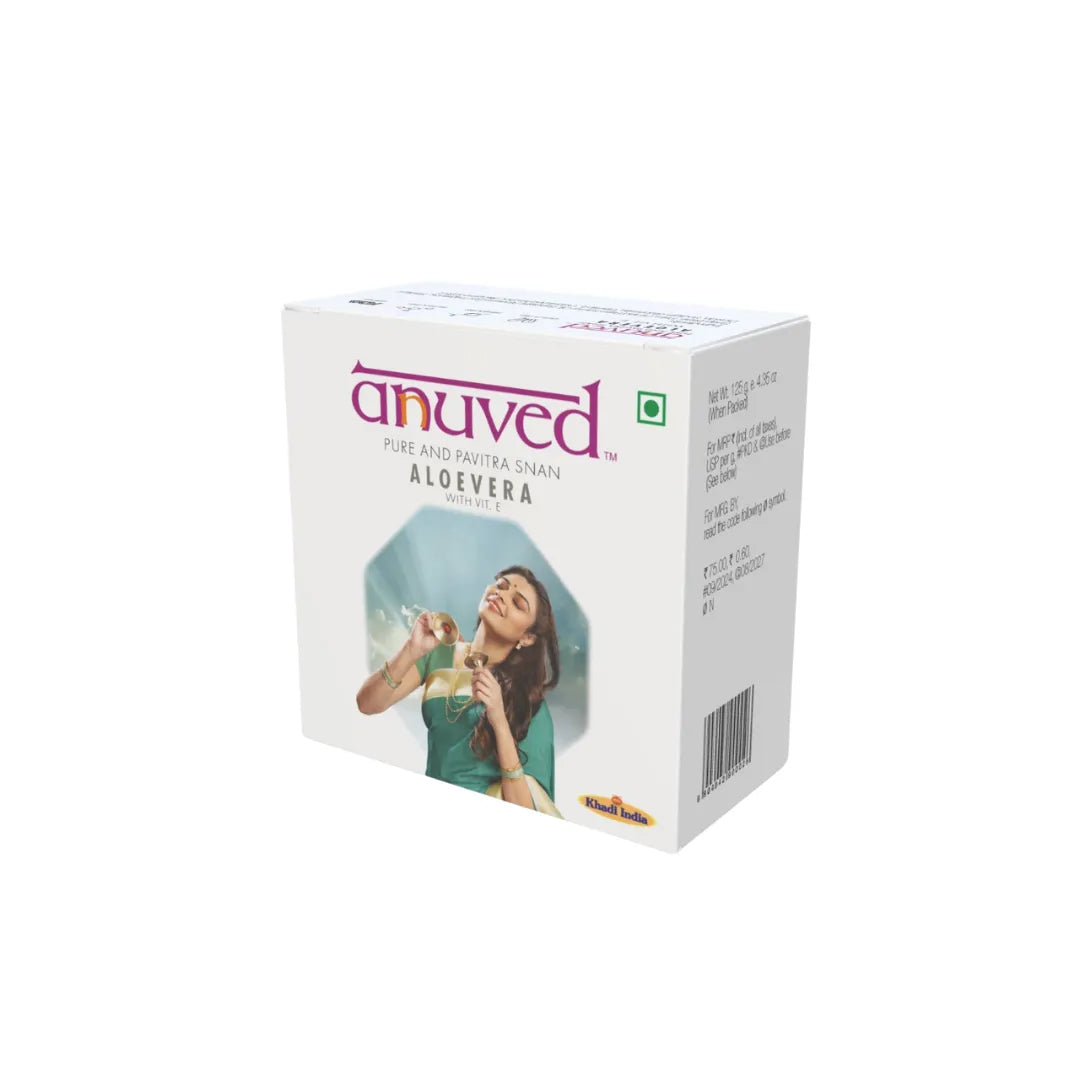 Anuved Aloe Vera Soap with Vitamin E Soap - 125g - Pack of 1