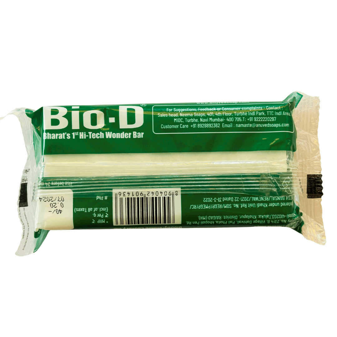 Bio-D green Laundry Bar is tough on dirt and soft on fabric as well as hands. Brightens your clothes as new, consumes less water & saves Marine Life - 200g each