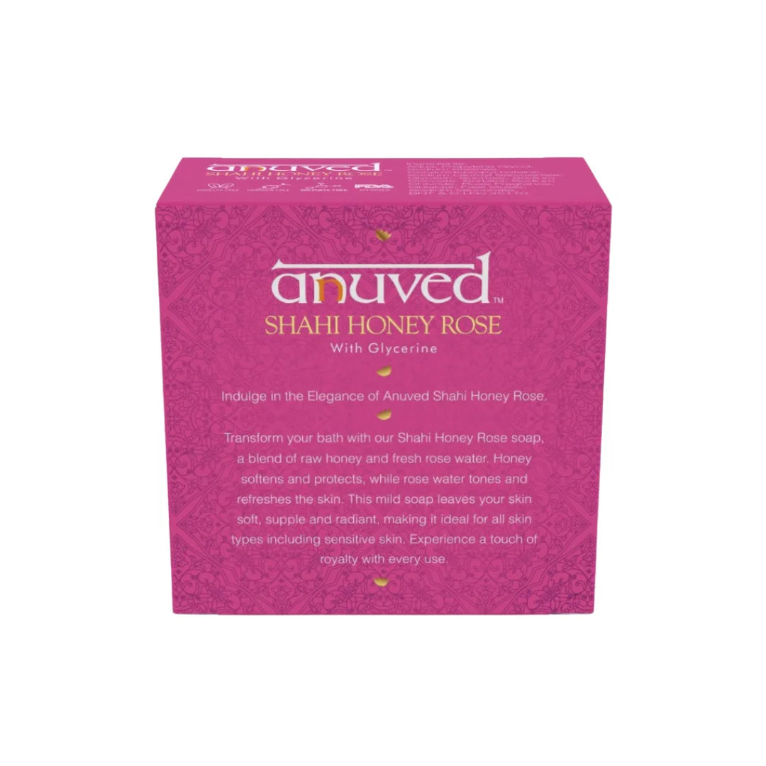 Anuved Shahi Honey Rose Bathing Bar - 125g - Pack of 1