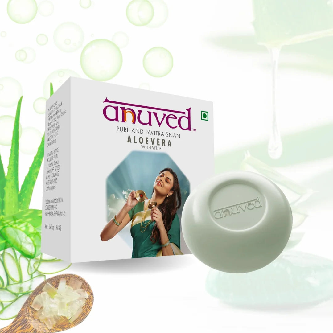 Anuved Aloe Vera Soap with Vitamin E Soap - 125g - Pack of 1