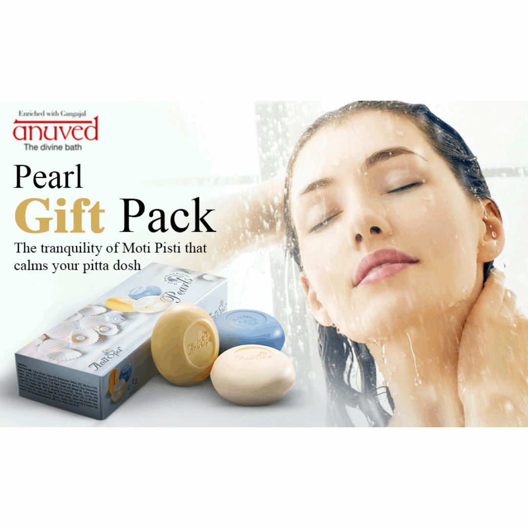 Anuspa Pearl Gift Pack contains Kesar [Saffron] & Milk, Sandal [Chandan] and Lavender- 125g each (Set of 3)