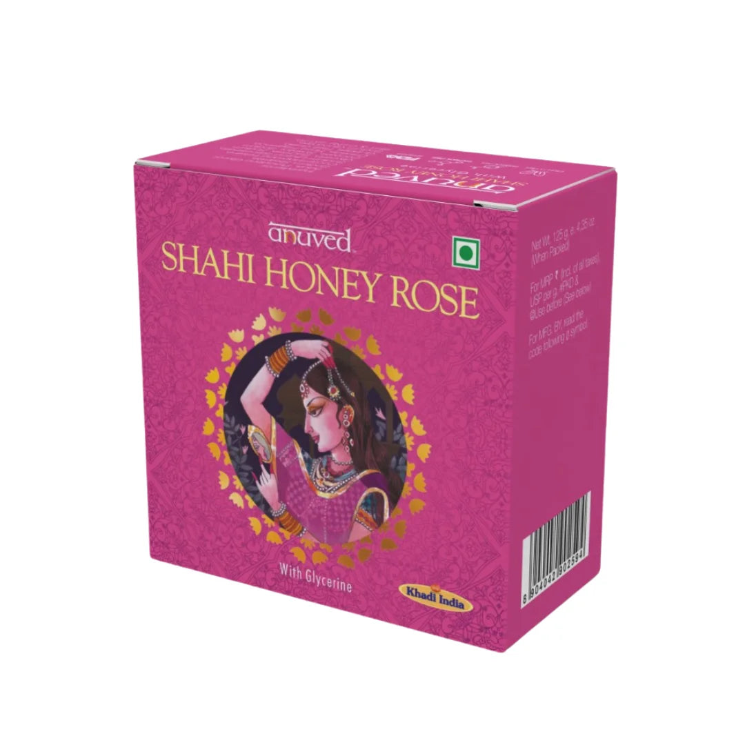Anuved Shahi Honey Rose Bathing Bar - 125g - Pack of 1