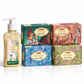 Anuspa Khadi Handcrafted Soaps Gift Set includes Royal Khus, Royal Sandal, Tea Tree, Ocean Blue and a Natural Anti-bacterial Handwash.