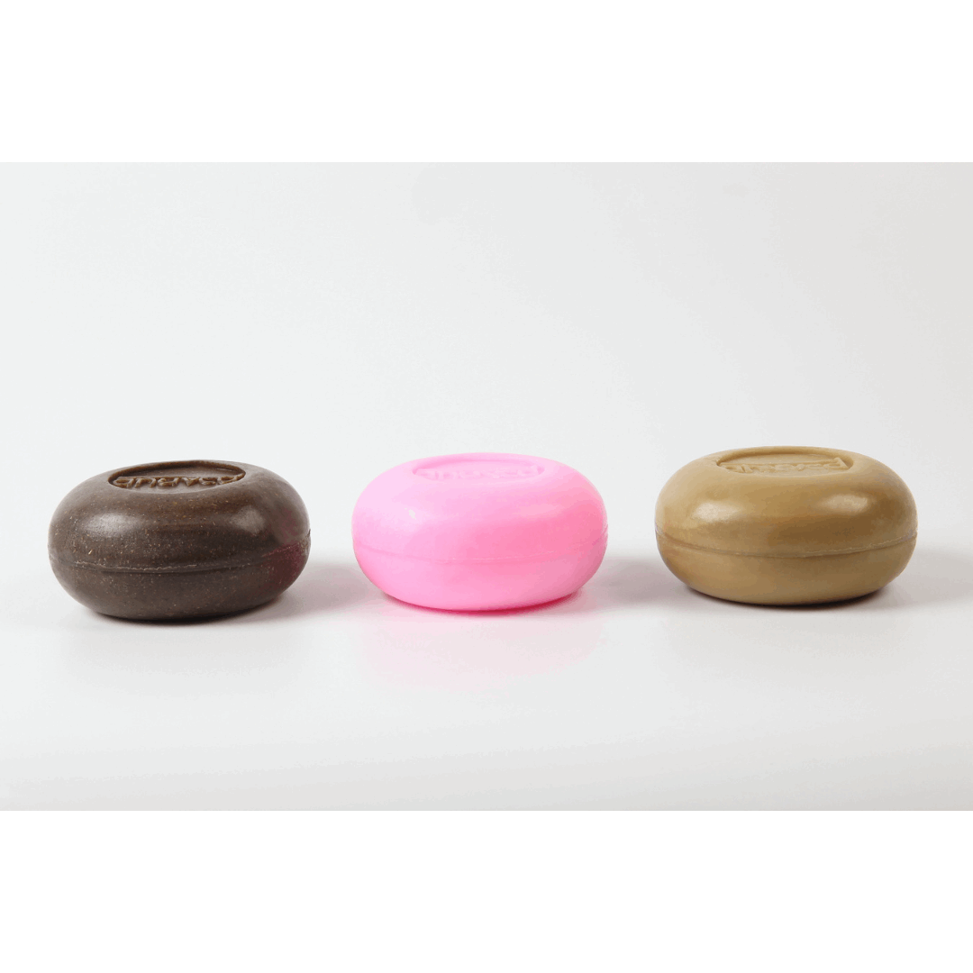 Anuved Celebration Gift Set contains Utane [Ubtan], Chandanam [Sandalwood] & Pahadi Gulab [Rose] Herbal Soaps- 125g each (Set of 3)