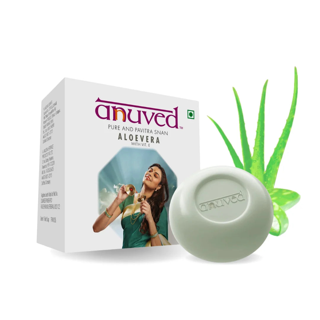 Anuved Aloe Vera Soap with Vitamin E Soap - 125g - Pack of 1