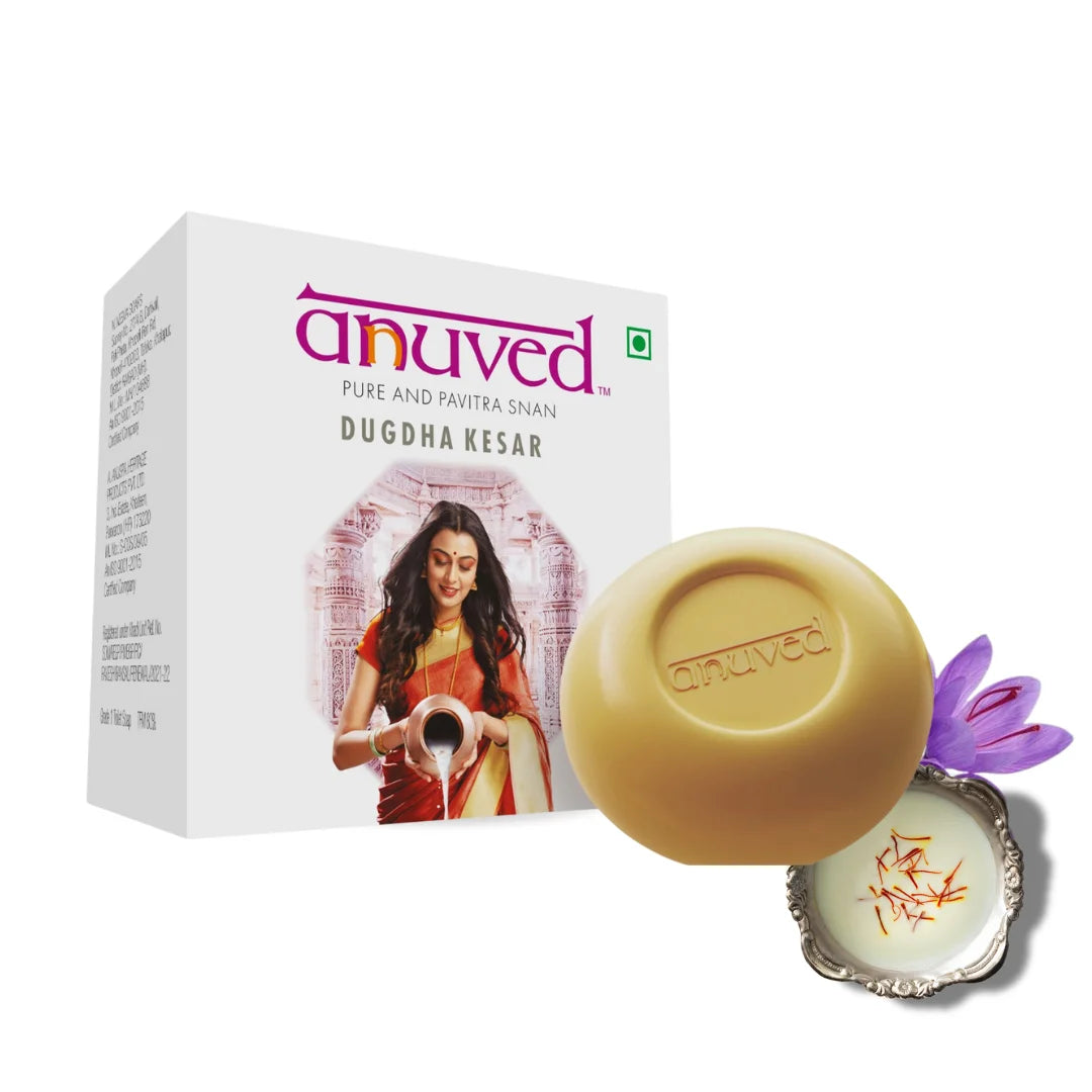 Anuved Dugdha Kesar [Saffron] Soap - 125g - Pack of 1