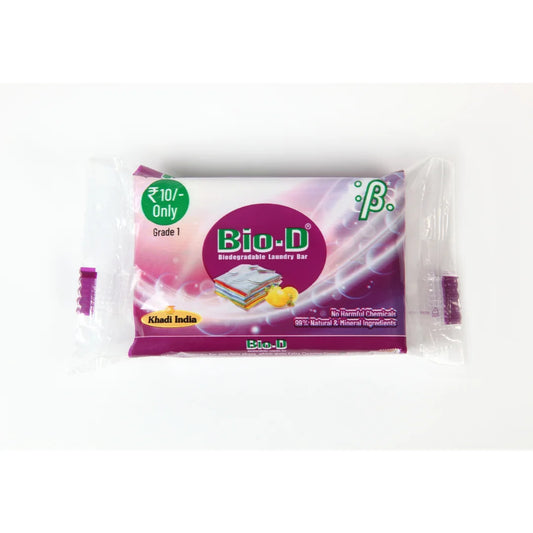 Bio-D Detergent Bar Soap, Its tough on dirt but soft on fabric as well as hands. Brightens your clothes as New, Consumes less water & saves Marine Life. - 70g each (Pack of 1)