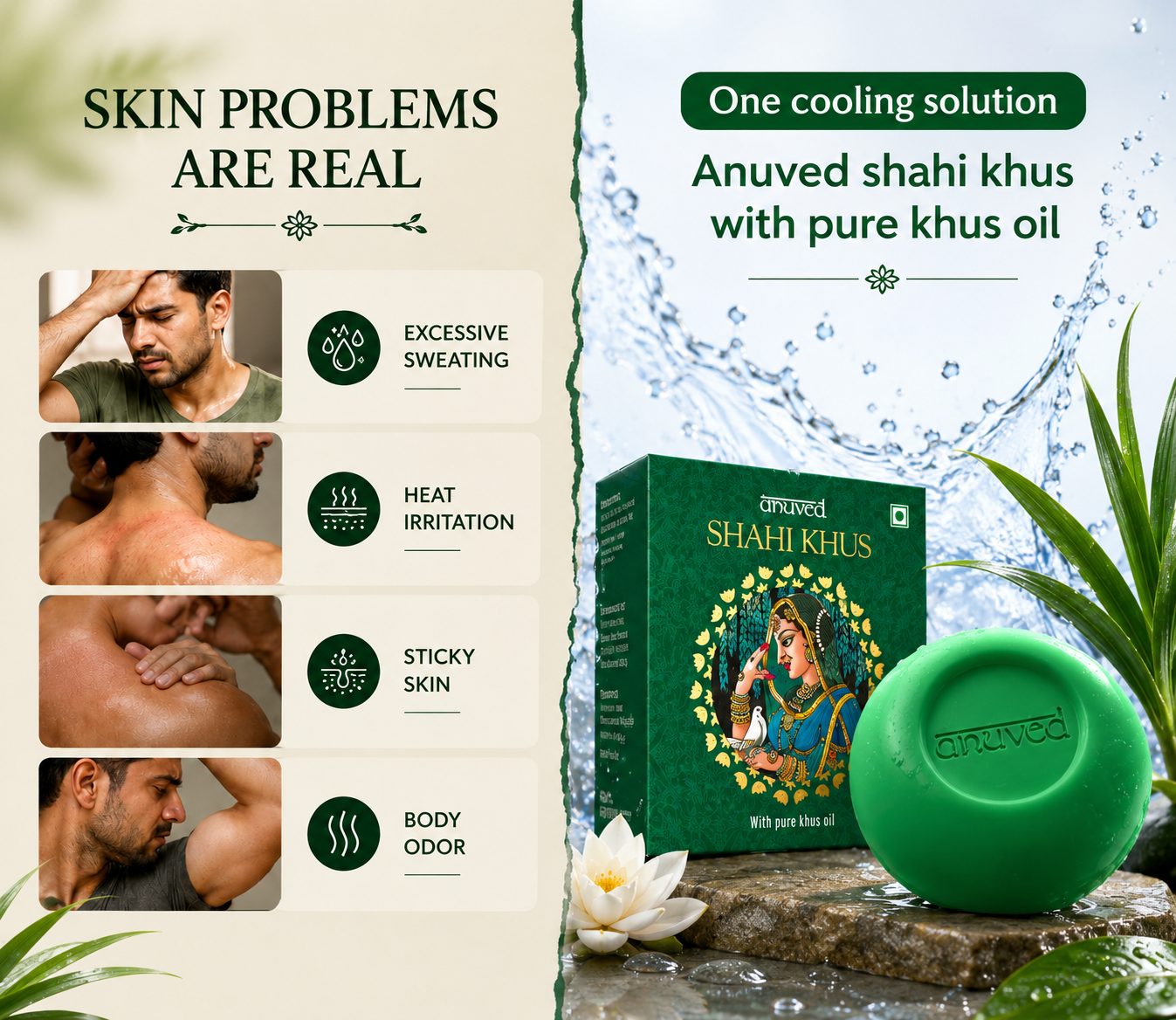 Anuved Shahi Khus [Vetiver] Soap - 125g