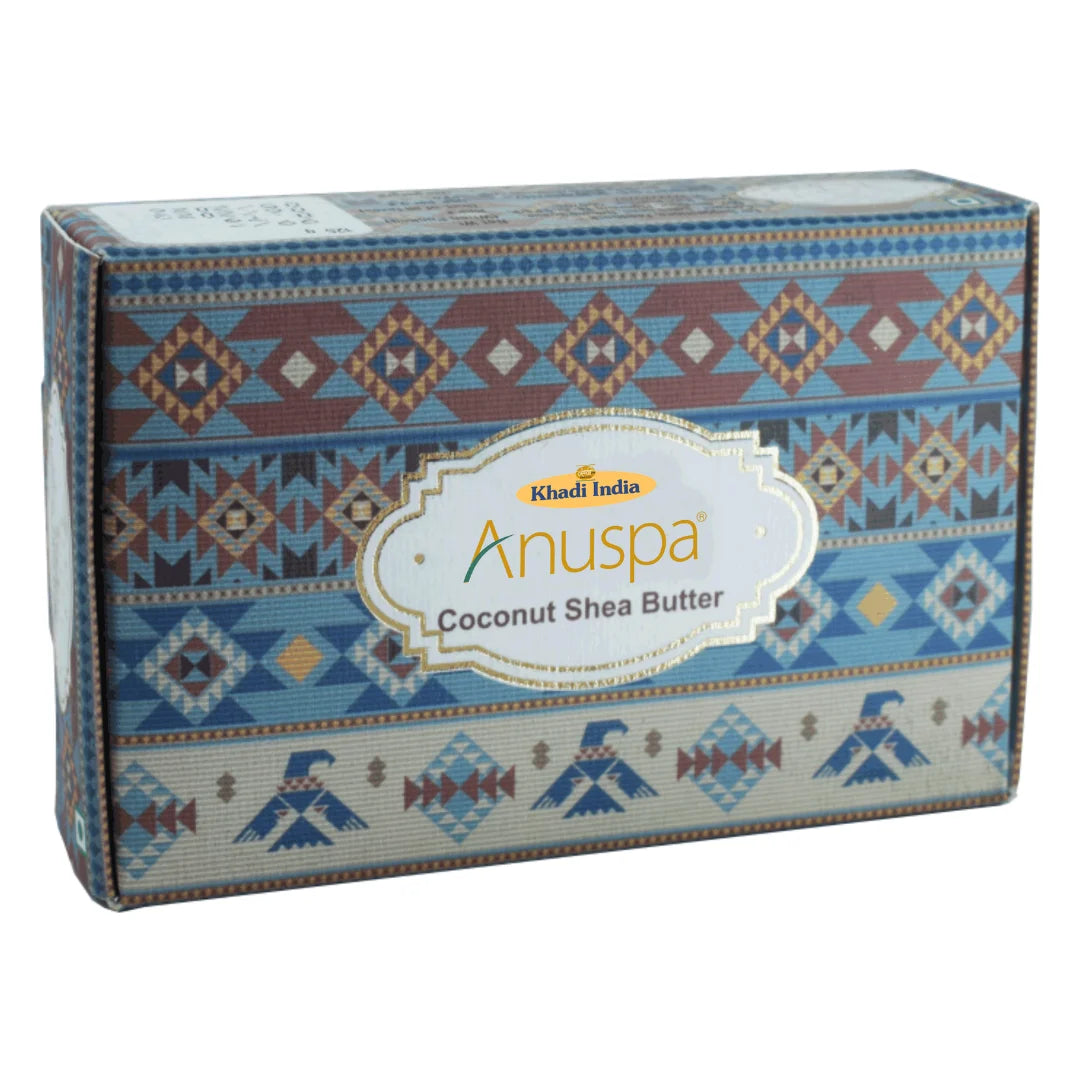 Anuspa Khadi Handcrafted Herbal Coconut Shea Butter Soap for skin hydration 125gms