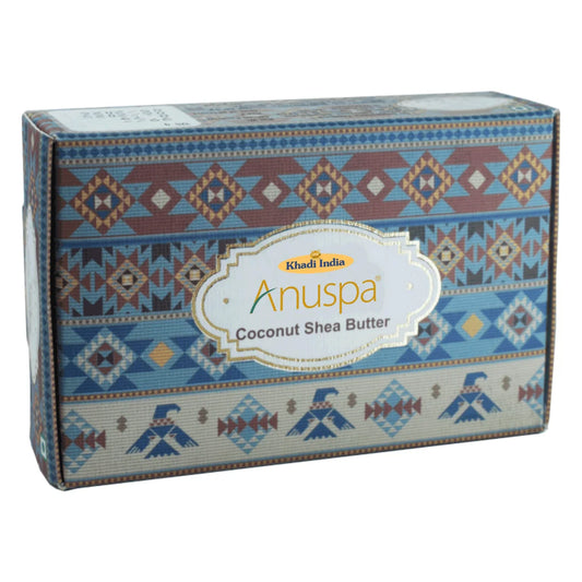 Anuspa Khadi Handcrafted Herbal Coconut Shea Butter Soap for skin hydration 125gms