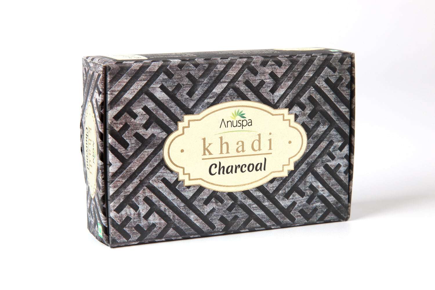 Anuspa Khadi Handcrafted Herbal Charcoal Soap for smoother & brighter look 125gms (Pack of 6)