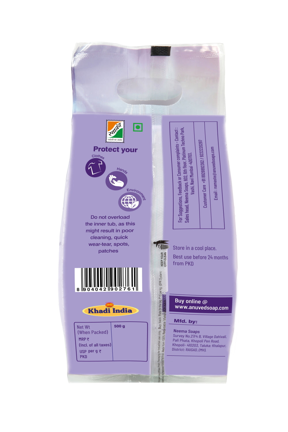 Bio-D Matic Front Load Laundry Powder(Pack of 3) - 500g X 3N