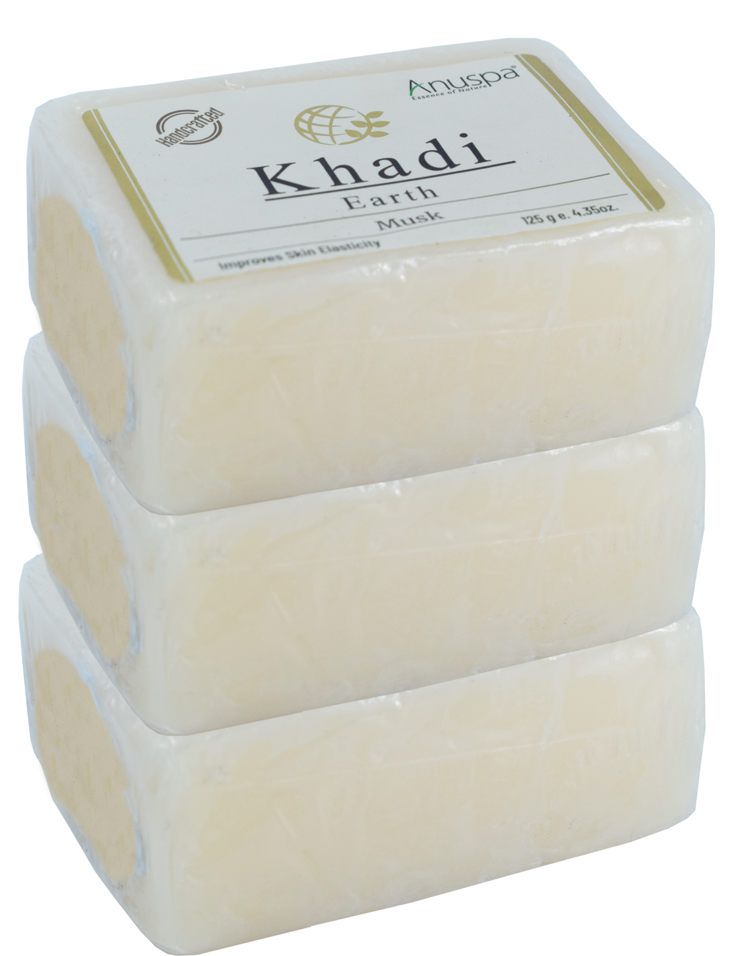Anuspa Handcrafted Herbal Khadi Earth Musk Soaps for Tranquility Blend, (125g )