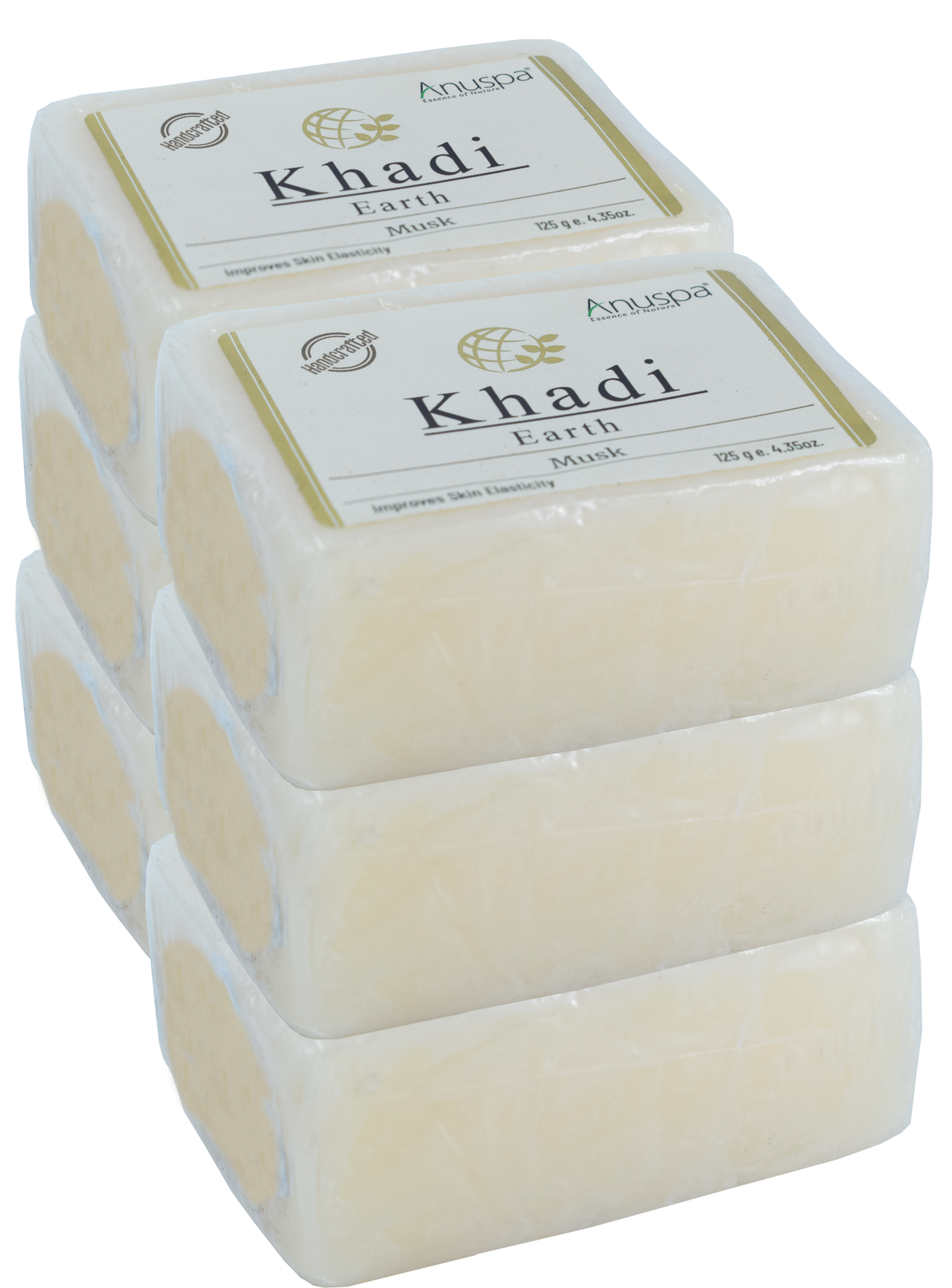 Anuspa Handcrafted Herbal Khadi Earth Musk Soaps for Tranquility Blend, (125g )
