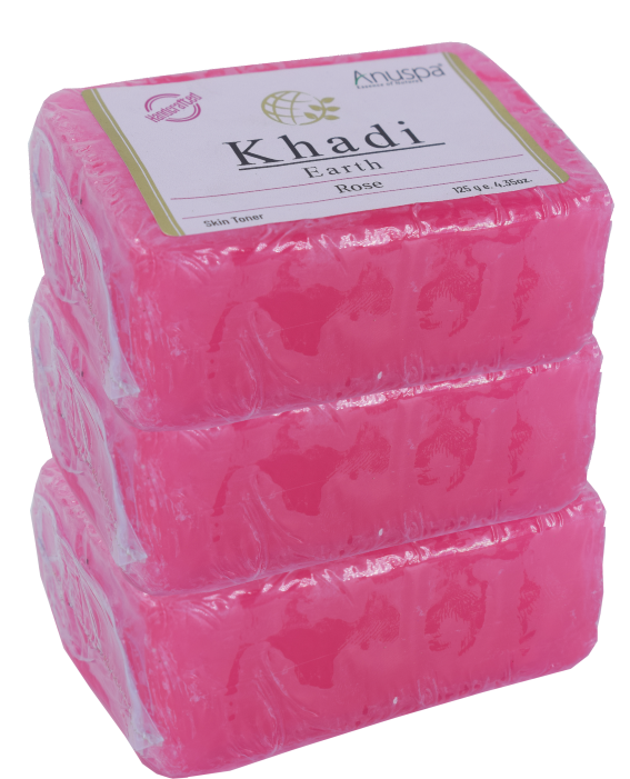 Anuspa Handcrafted Herbal Khadi Earth Rose Bar for Tranquility Blend, (125g )