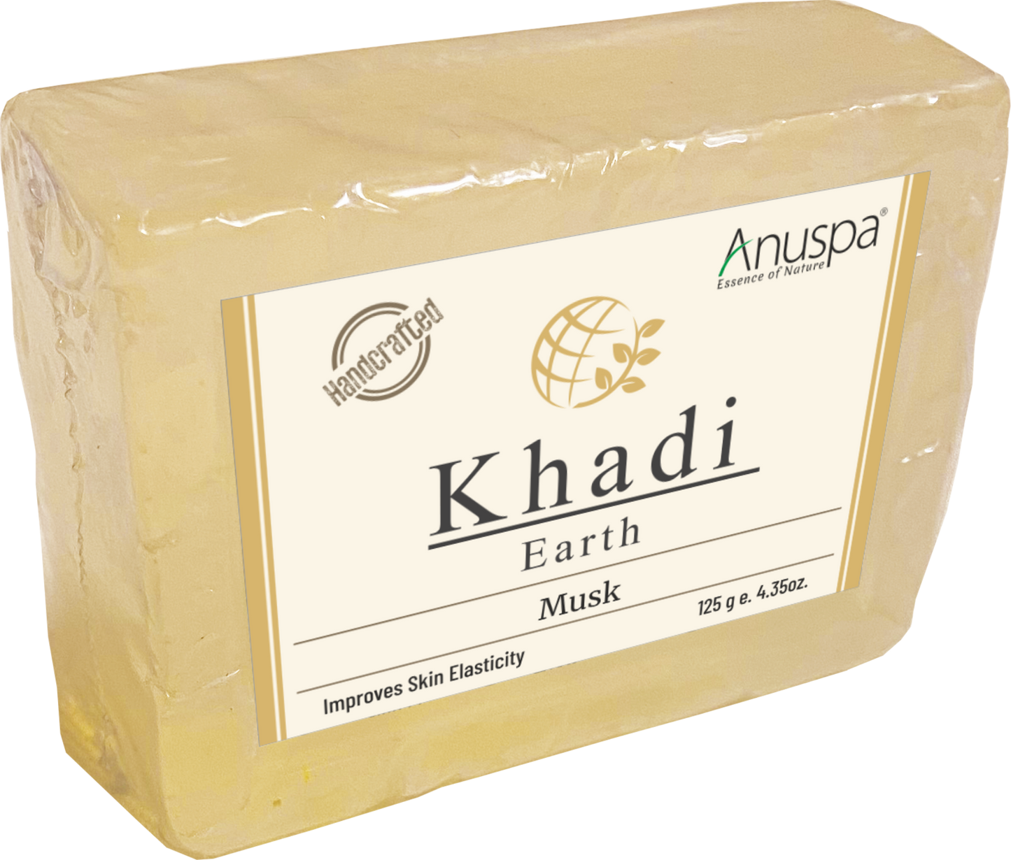 Anuspa Handcrafted Herbal Khadi Earth Musk Soaps for Tranquility Blend, (125g )