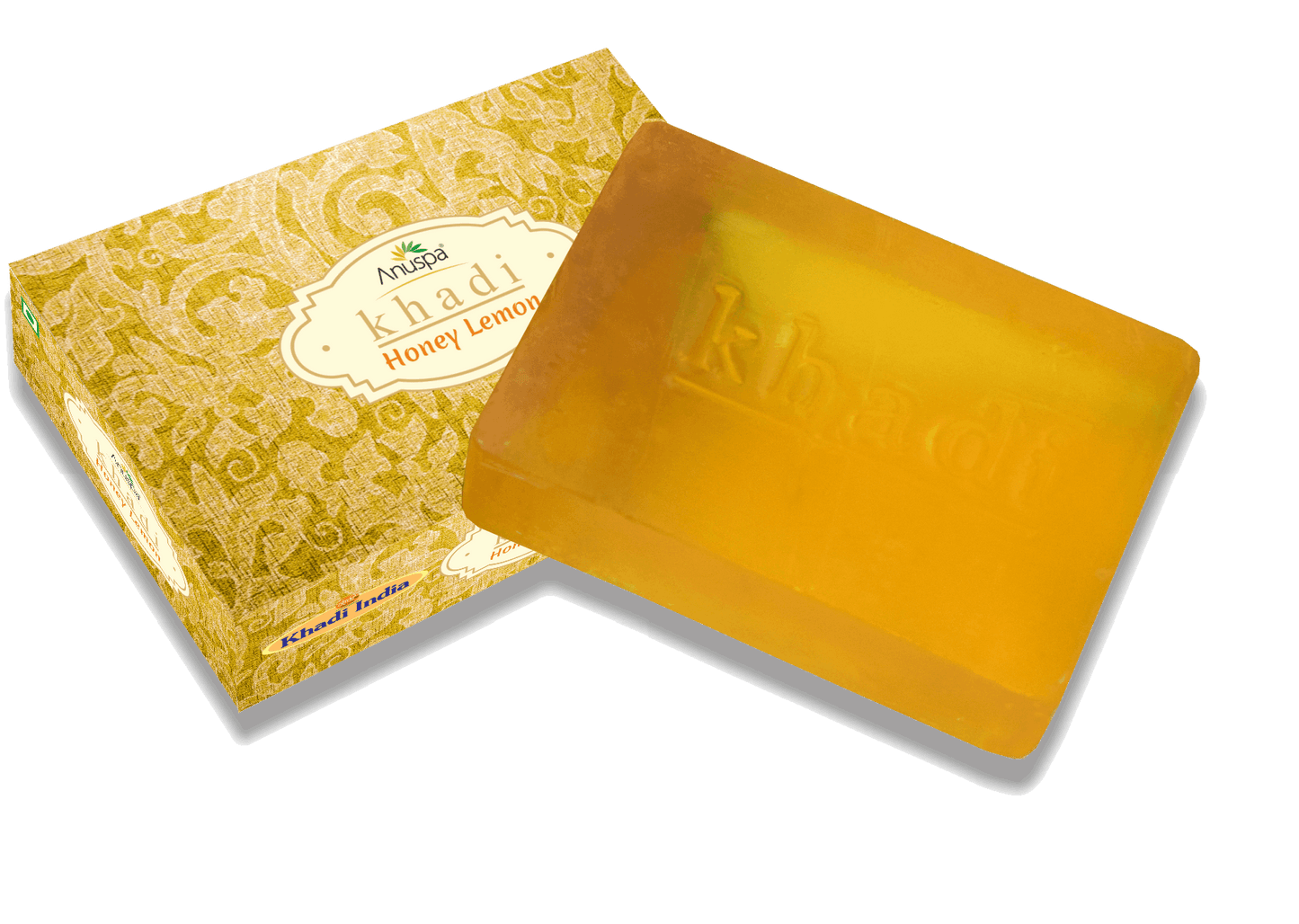 Anuspa Khadi Handcrafted Herbal Honey Lemon Bathing Bar soothes the skin 125gms each (Pack of 6)