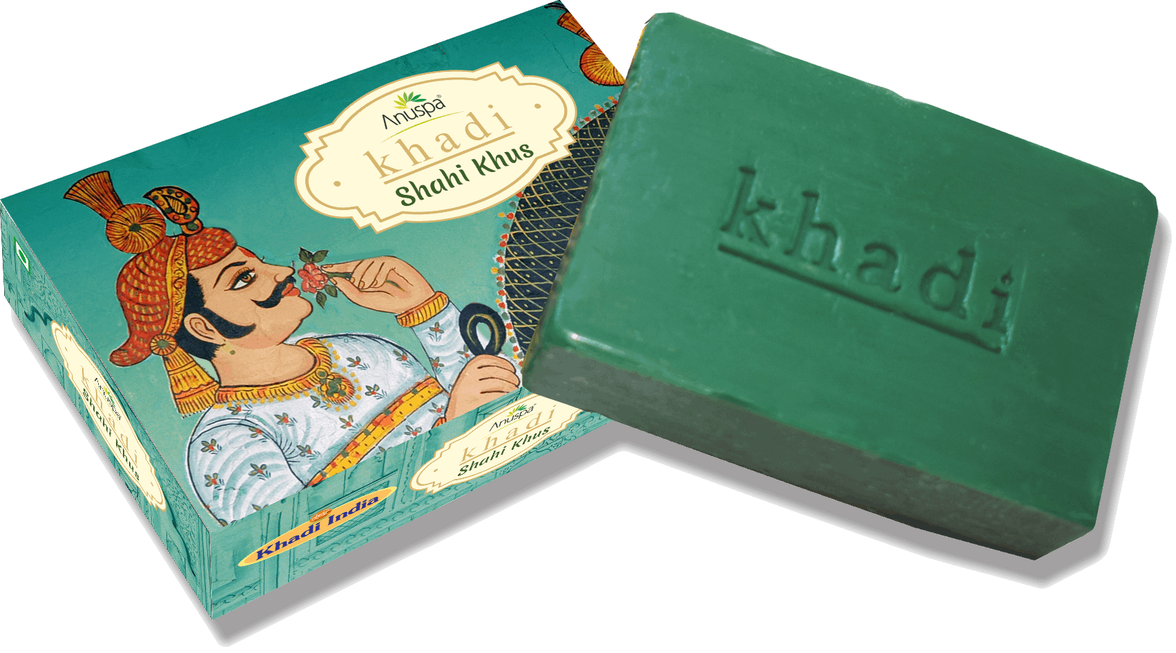 Anuspa Khadi Handcrafted Herbal Shahi Khus [Vetiver] Soap useful for oily skin and acne 125gms each (Pack of 6)