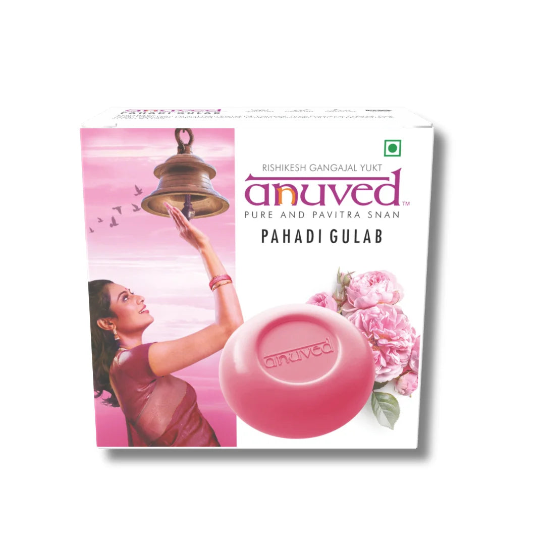 Anuved Pahadi Gulab [Rose] Soap - 125g - Pack of 1
