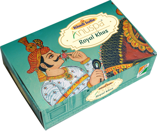 Anuspa Khadi Royal Khus Soap | Made with Pure Khus (Vetiver) Oil | Woody, Earthy & Spicy Fragrance |Cooling & Soothing| Gentle Daily Cleansing | Suitable for All Skin Types especially Oily and Acne Prone skin