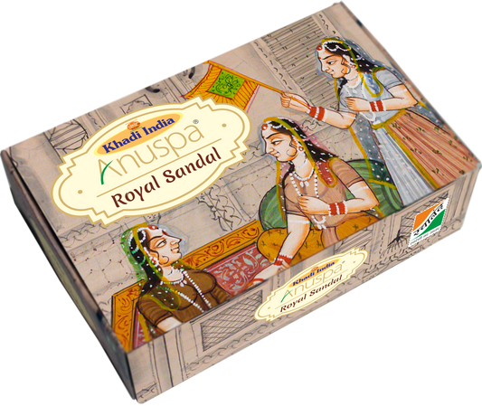 Anuspa Khadi Handcrafted Herbal Royal Sandal Soap soothes the skin 125gms