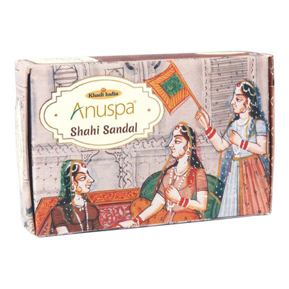 Anuspa Khadi Handcrafted Herbal Shahi Sandal Soap soothes the skin 125gms
