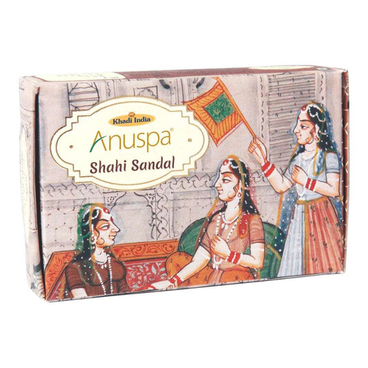 Anuspa Khadi Handcrafted Herbal Shahi Sandal Soap soothes the skin 125gms