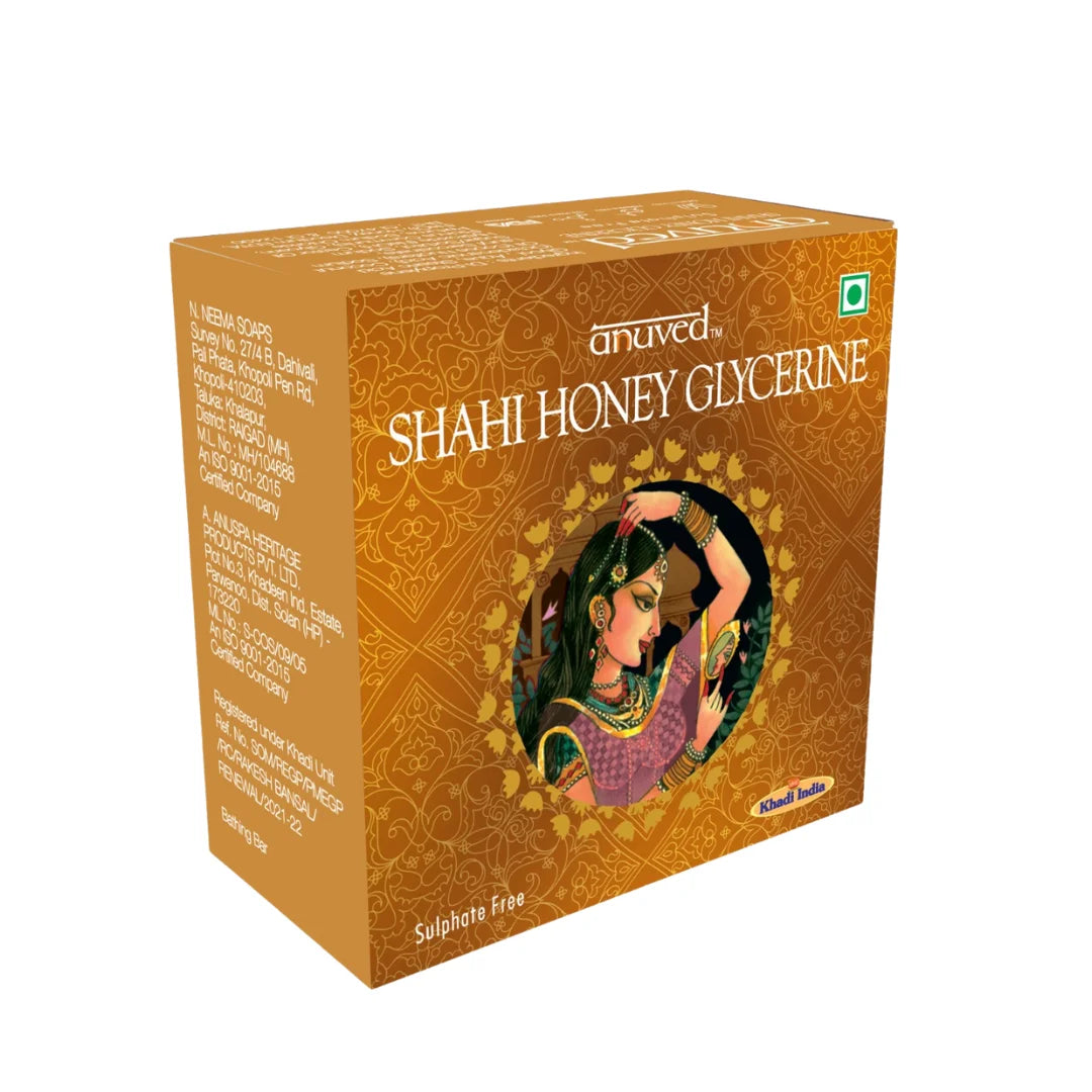 Anuved Shahi Combo (Pack of 3) – Premium Herbal Royal Bathing Bars | Shahi Honey | Shahi Khus | Shahi Sandal