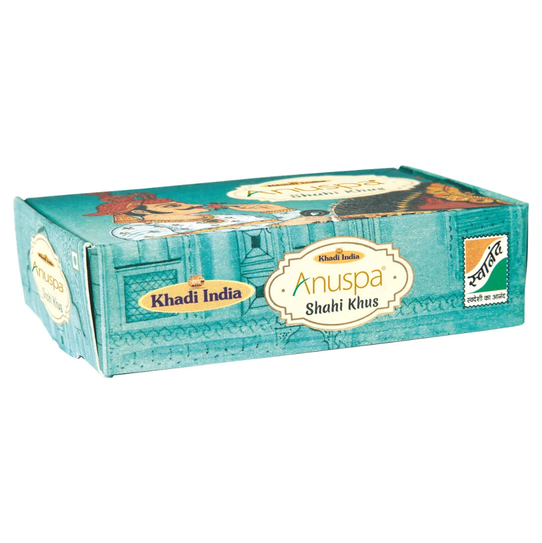 Anuspa Khadi Handcrafted Herbal Shahi Khus [Vetiver] Soap useful for oily skin and acne 125gms