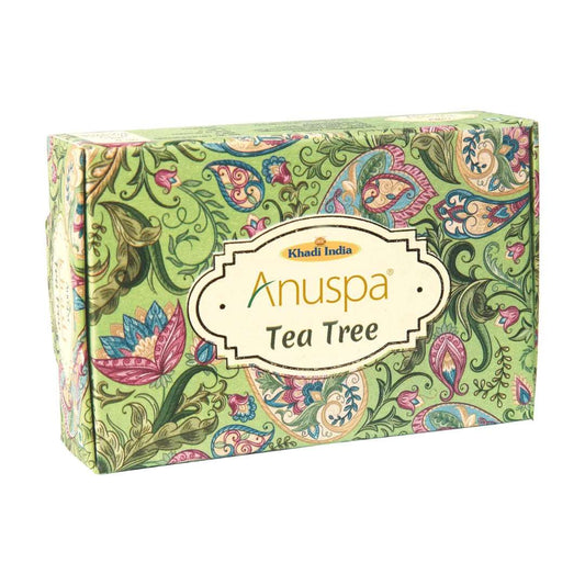 Anuspa Khadi Handcrafted Herbal Tea Tree Bathing Bar purifies the skin 125gms