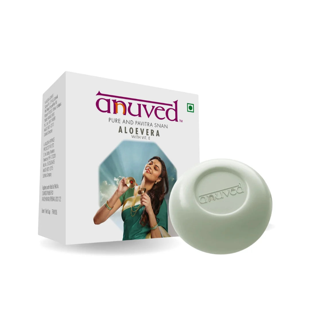 Anuved Aloe Vera Soap with Vitamin E Soap - 125g - Pack of 1