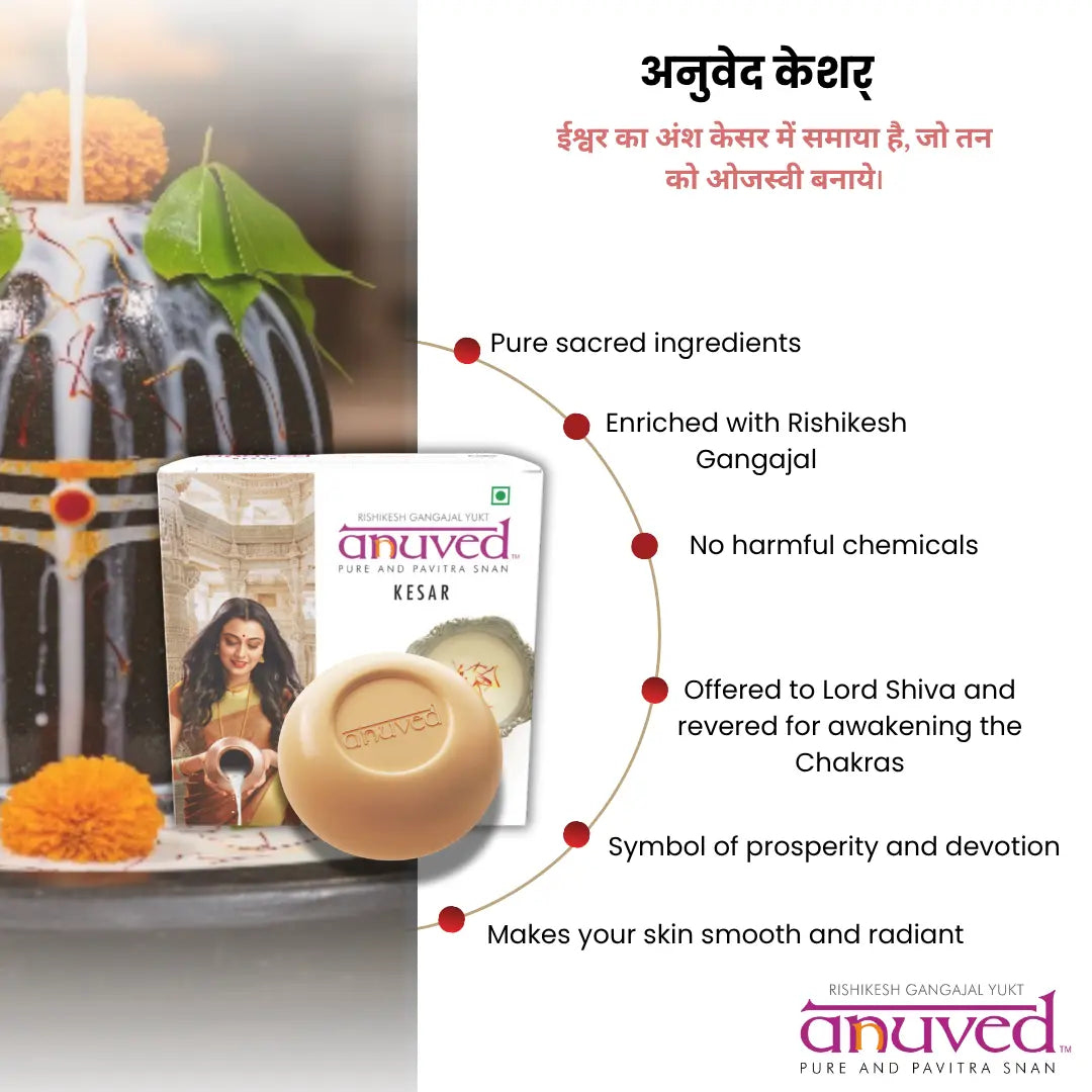 Anuved Dugdha Kesar [Saffron] Soap - 125g - Pack of 1